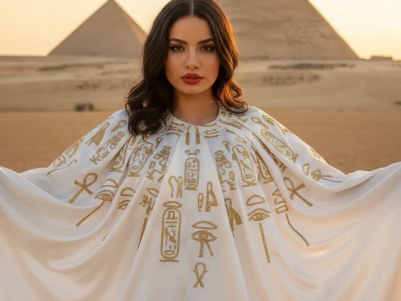 ملكة جمال مصر للسياحة نور علاء الدين تتألق في ظهور رائع بمنطقة الاهرامات